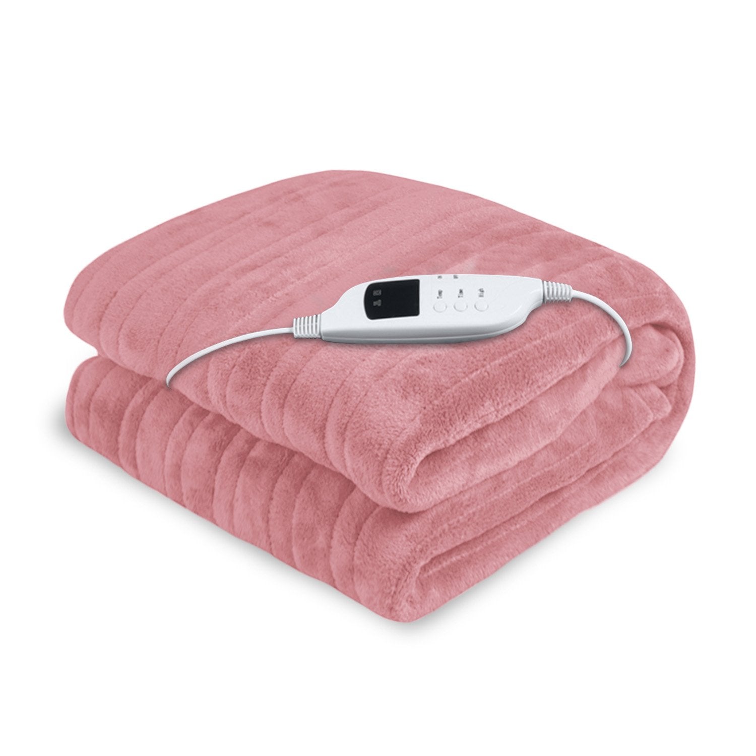 Laura Hill Heated Electric Blanket Throw Rug Coral Warm Fleece Pink - NuSea